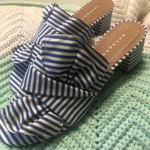 Blue and White Sandals